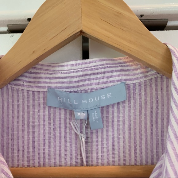 Hill House Laura Dress Lilac Stripe Linen Button Shirt Dress Sundress Size XS - Picture 6 of 8
